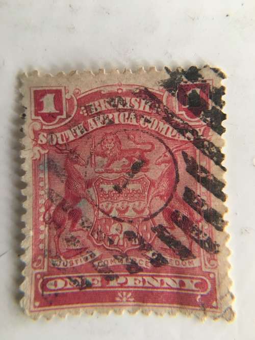 British South African Company - SOUTH AFRICA ONE PENNY USED STAMP for ...