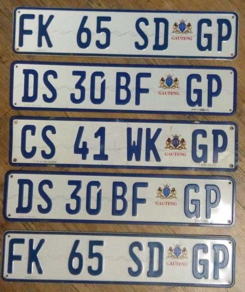 Road USED REGISTRATION NUMBER PLATE LOT GAUTENG METAL (LONGER
