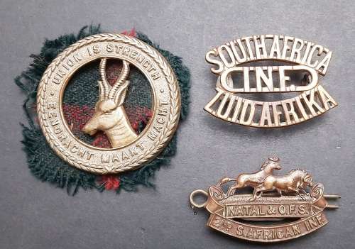 South African Army ** WW1 South African Infantry Insignia Lot (1st