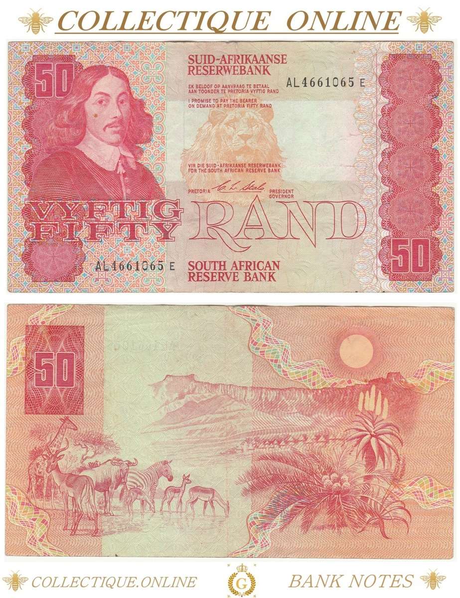 CL Stals - 1990 : S. A. Bank Note : VYFTIG RAND / FIFTY RAND : CL STALS ...