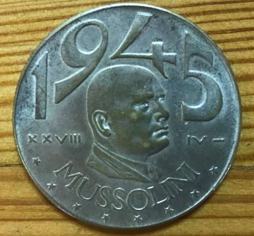 Europe - Coin=benito Mussolini=1945=20 Lire=italy= Facist Italy Benito 