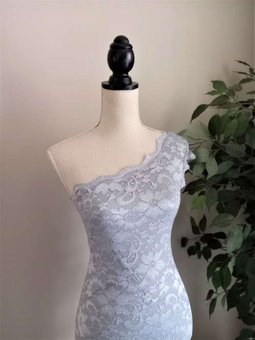 Formal Dresses Stunning Silver Lace Cocktail/Evening Dress from