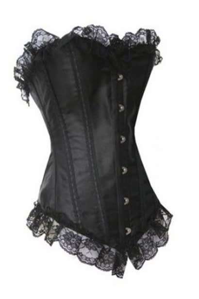 Corsets & Bustiers - Black Victorian Corset Set With Matching Thong and ...