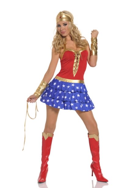 Adult Costumes - Gorgeous Wonder Woman Inspired Outfit Smooth Red Golden  Pleated Criss Cross Edges Halter Top Attract was listed for R1, on 27  Aug at 00:16 by Jayslingerie in Johannesburg (ID:563975237)