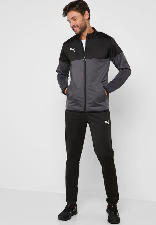 Tracksuits - Puma Forever Fast Tracksuit Poly Tracksuit- Black/Grey ...