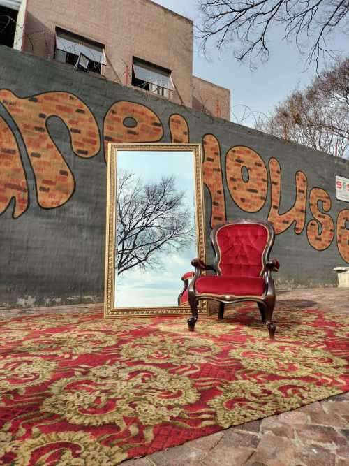 Frames & Mirrors Large Beveled Mirror with a beautiful gold mirror