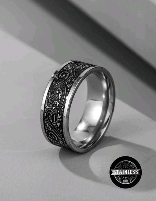 Wedding Rings Vintage Style Handcrafted Ring Stainless Steel (Sizes