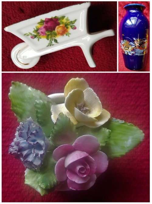 English Porcelain Crazy R1 Start Auction! 3 X Vintage Ceramic / Bone