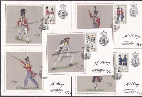 Ciskei - CISKEI - MILITARY UNIFORMS, SET OF 5 SILK MAXI CARDS, ALL ...