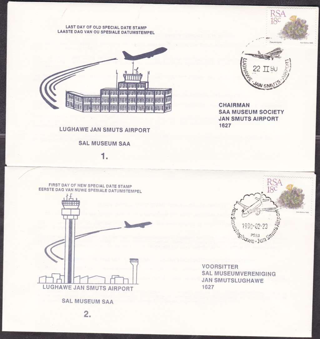 Republic of South Africa - RSA - SA AIRWAYS, MUSEUM FDC NO.1 + NO.2 ...