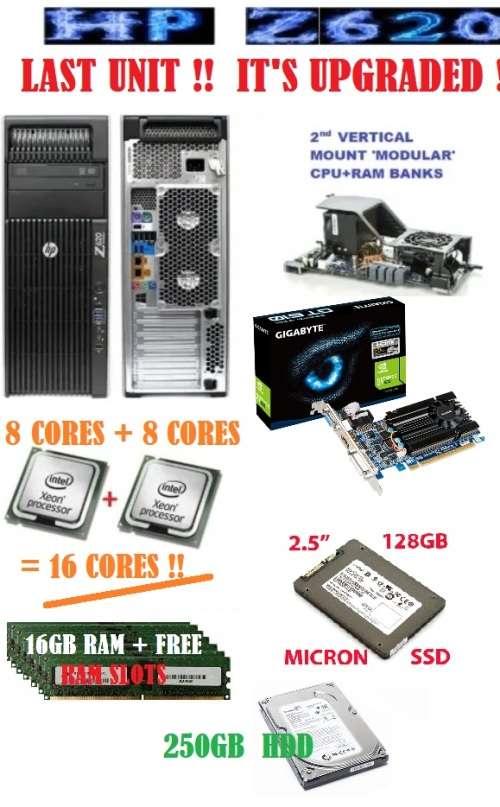 PC Desktops & All-in-Ones - !! LAST UNIT - HP Z620 - INTEL 16 CORES GAMING  / WORKSTATION !! was sold for R5,800.00 on 22 Feb at 21:00 by RGTech in  Durban (ID:580652040)