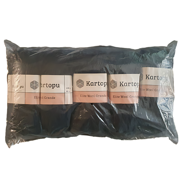 Cottons - Kartopu Elite Wool Grande Black (color K940) Chunky For Sale 