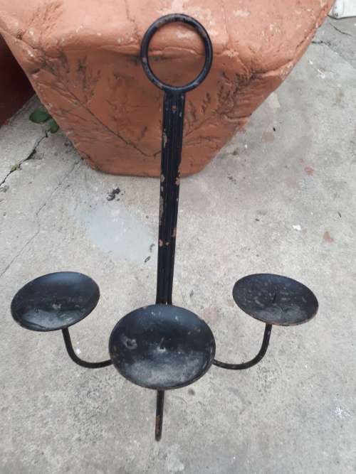 Candles & Holders Vintage 3 Tier Cast Iron Wall Candle Holder was