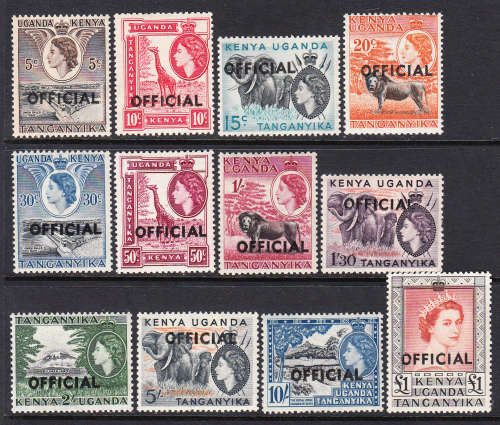 Kenya - Kenya Uganda Tanganyika 1959 QE OFFICIAL set , MLH ( SG O1-O12 ...