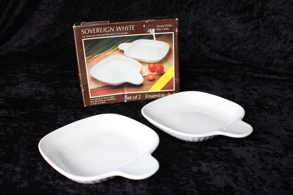 Serving Trays Set of 2 Square Dishes (In Original Box) was sold for