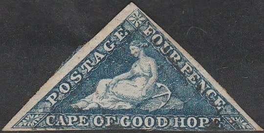Cape of Good Hope - 1855 COGH 4d blue on white paper as per scan CC 6a ...