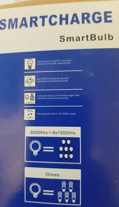 Smart Bulbs & Lights Intelligent 9W Rechargeable Loadshedding LED