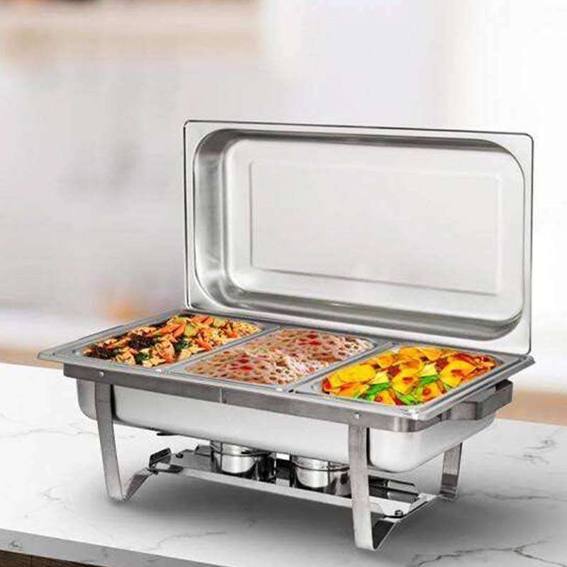 Serving Trays Three Tray Chafing dish, Triple Food Warmer, cover