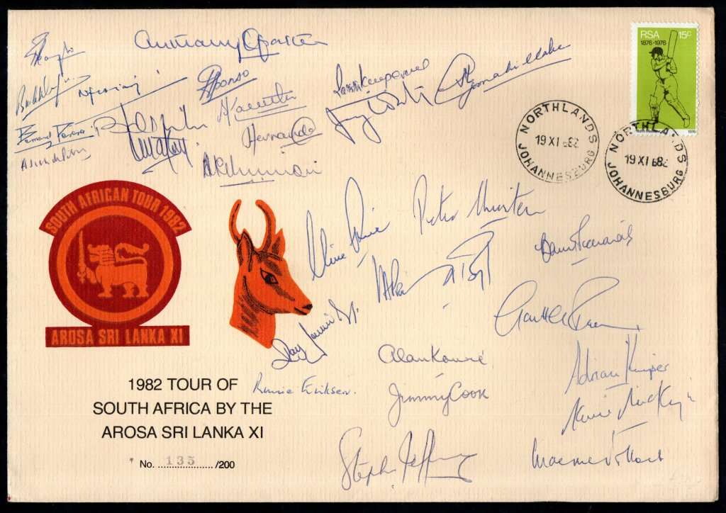 Republic of South Africa - RSA 1982 REBEL TOUR COVER OF SRI LANKAN ...
