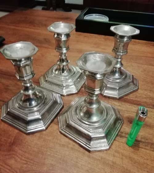 Candlesticks & Candle Snuffers CANDLE HOLDERS. SILVER PLATE. was sold for R91.00 on 27 May at