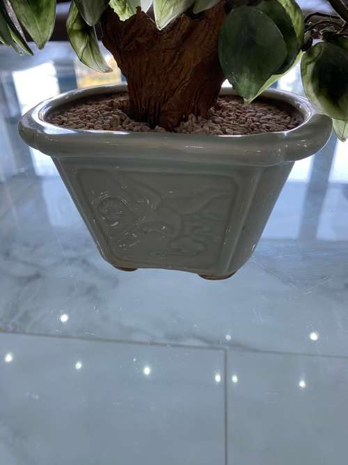 Bonsai Vintage Carved Stone Gemstone Cherry Blossom Bonsai Tree
