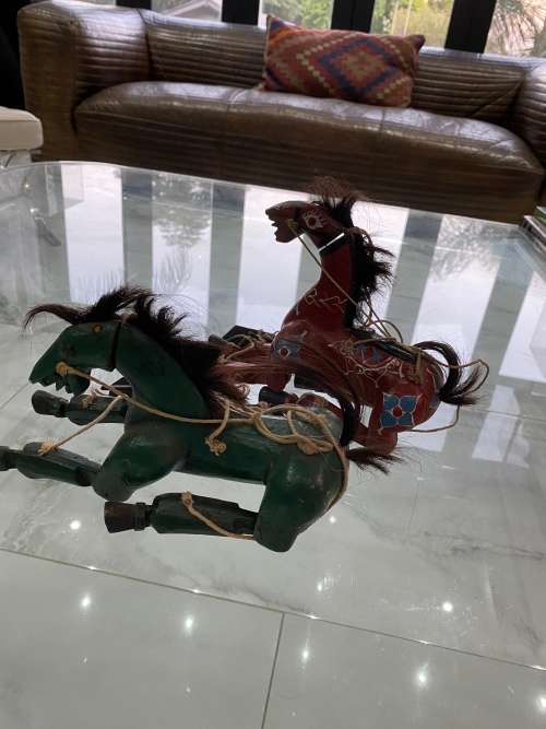 Other Antiques & Collectables VINTAGE WOODEN HORSE PUPPETS BID FOR