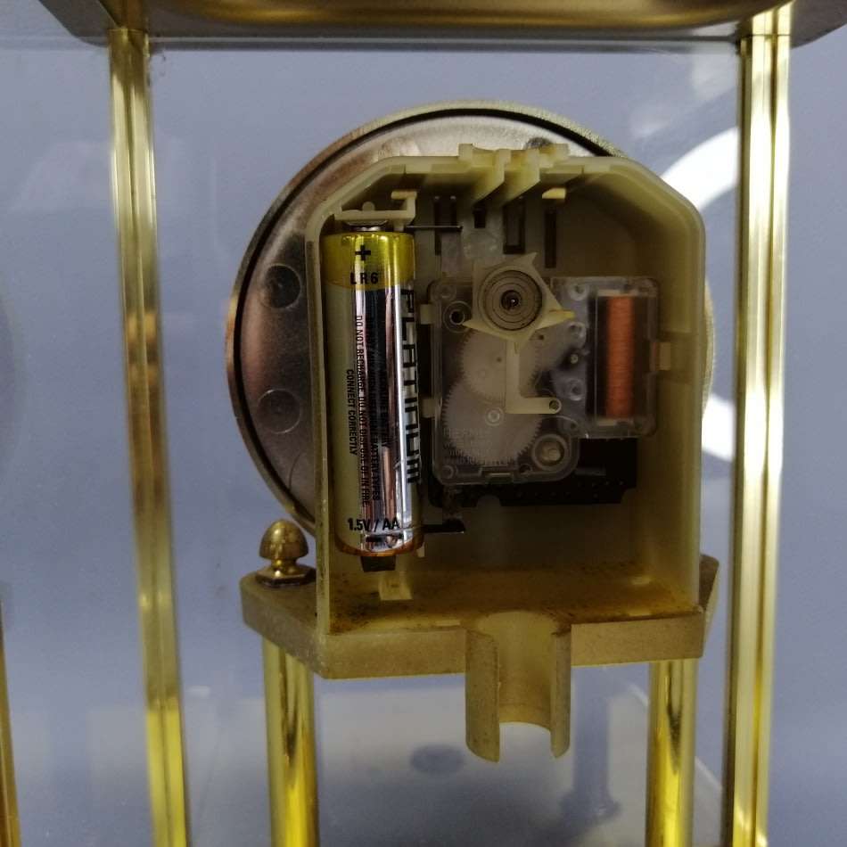 Mantel Clocks Original German Glass and Brass Day Night Hermle Clock