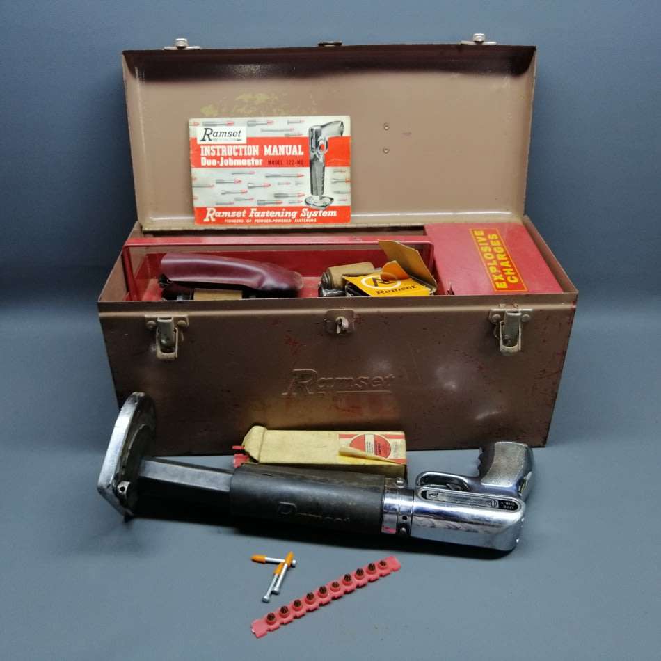 Tools RARE!!!! Original Chrome Ramset Cap Driven Nail Gun, Complete