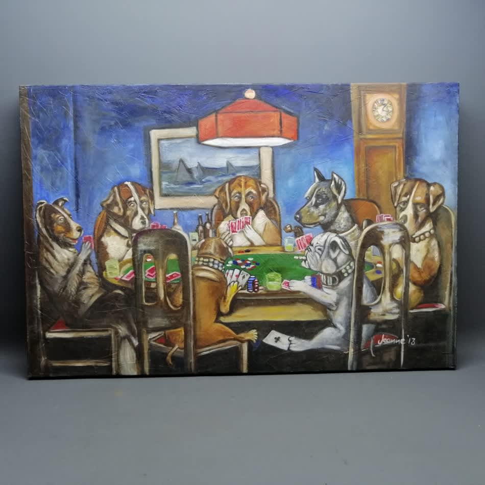 Paintings Original Oil on Stretched Canvas of Poker