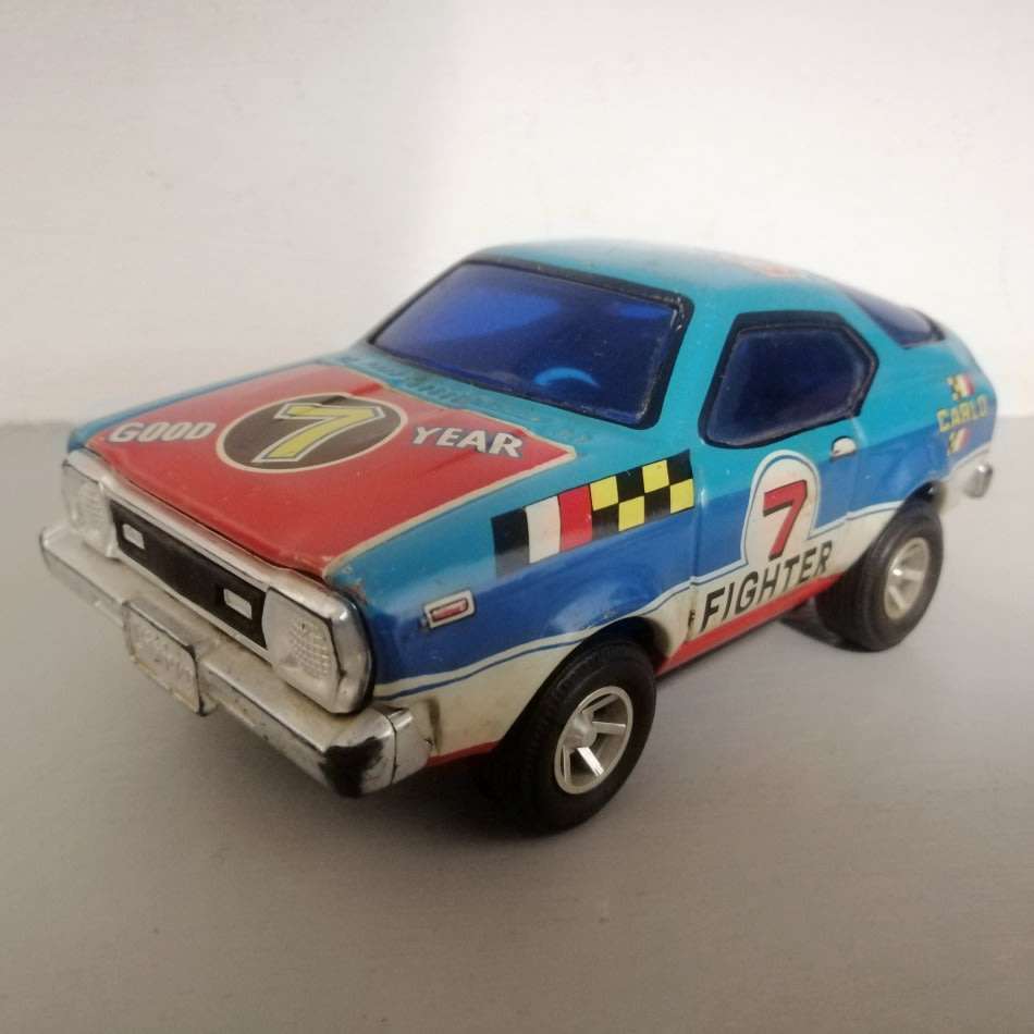 Road RARE!!! Vintage Japanese Marusyo Pressed Metal No7 Tin Toy