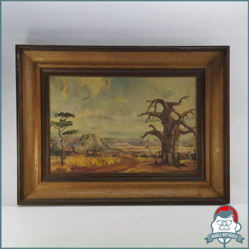 Paintings Large Antique Framed Signed Stretched Canvas Landscape!!! 800mm x 600mm was sold for