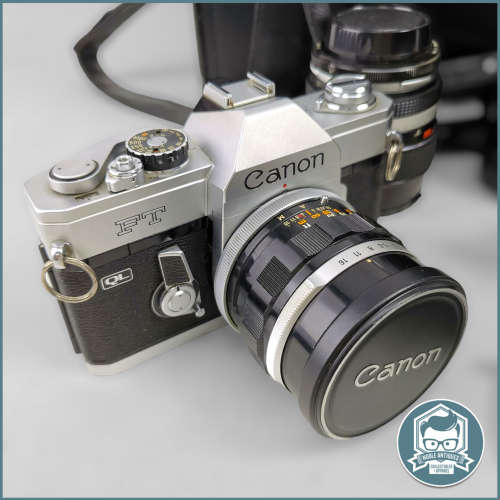 Cameras Vintage Cased Canon Ft Ql 35mm Film Camera, lenses and