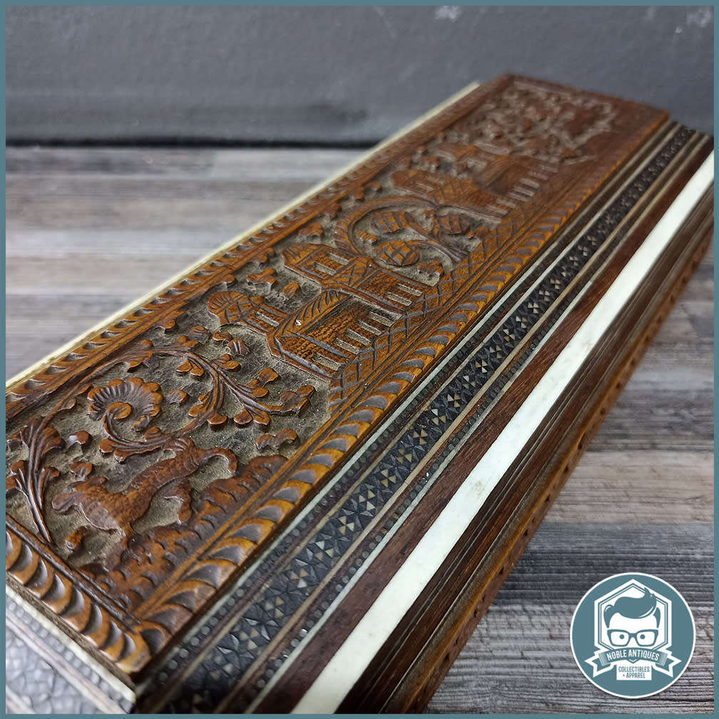 Wooden - 19th Century Anglo Indian Vizagapatam Carved Sandalwood Box ...