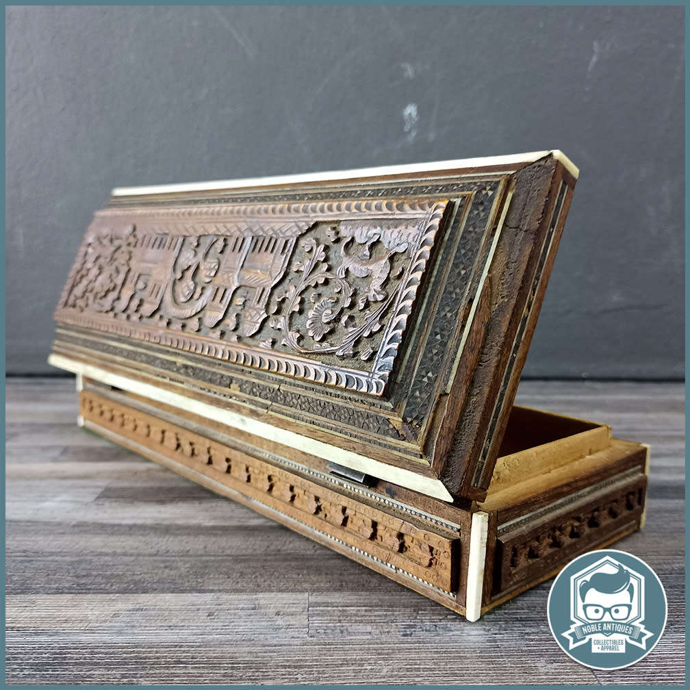 Wooden - 19th Century Anglo Indian Vizagapatam Carved Sandalwood Box ...