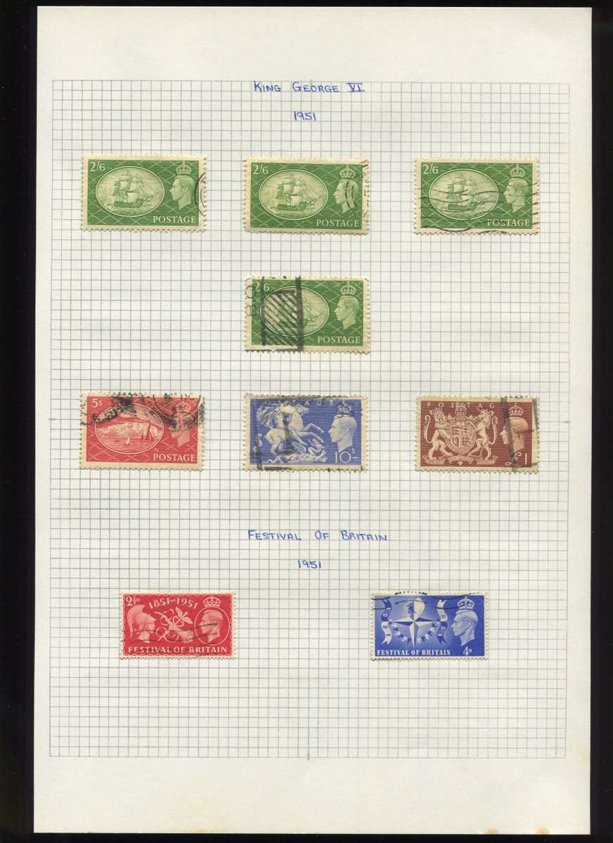 England - Great Britain - 9 Stamps Mounted on Old Album Page for sale ...