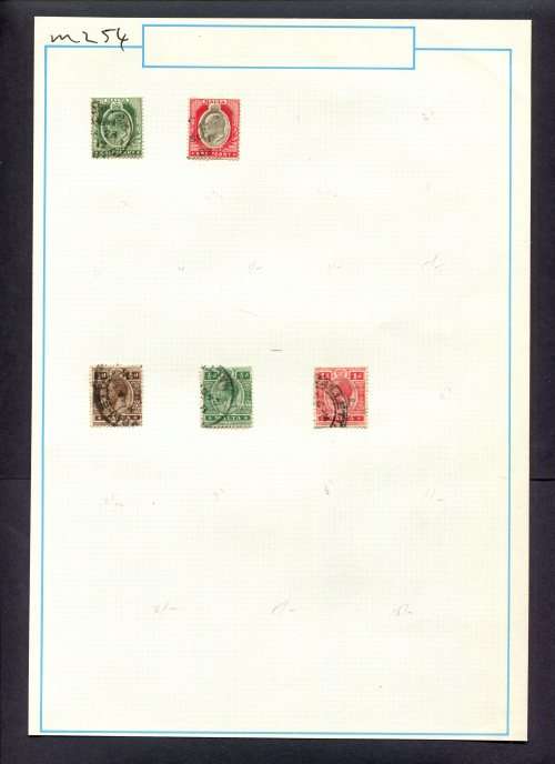 Colonial Britain - Malta - 5 Stamps Mounted (Hinged) On Old Album Page ...