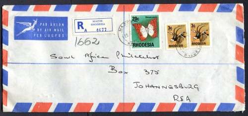 Zimbabwe, Rhodesia & Nyasaland - Rhodesia - Registered Air Mail Cover ...