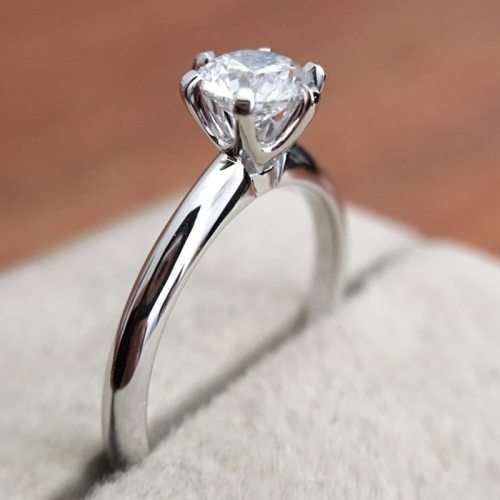 Rings - Solitaire Tiffany 1.00ct Moissanite D/VVS1 Engagement Ring Set ...