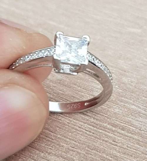 Rings Princess Cut Crystal Promise Ring Wedding Engagement Ring for