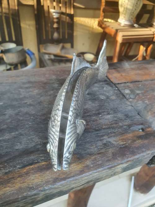 Silver Vintage Modello Depositato Italy plated koi / carp fish