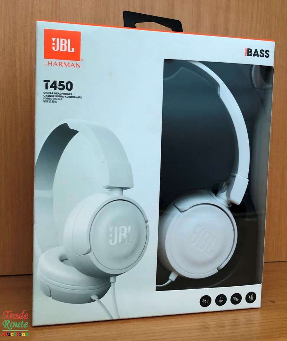 Headphones JBL Pure Bass Sound T450 Wired OnEar Headphones [White