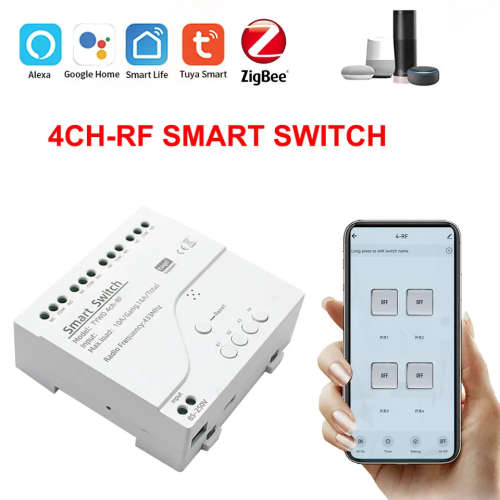 Smart Switches Smart Life Tuya Zigbee 4CH 5V or 85250V Door Gate