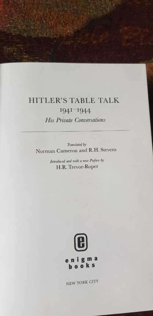 Books - Hitler / WW2 Hitler`s Table Talk 1941 - 1944 Introduced And ...