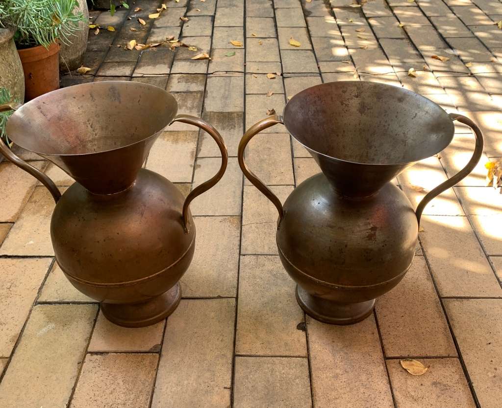 Other Antiques & Collectables Vintage copper tone urn vases for sale