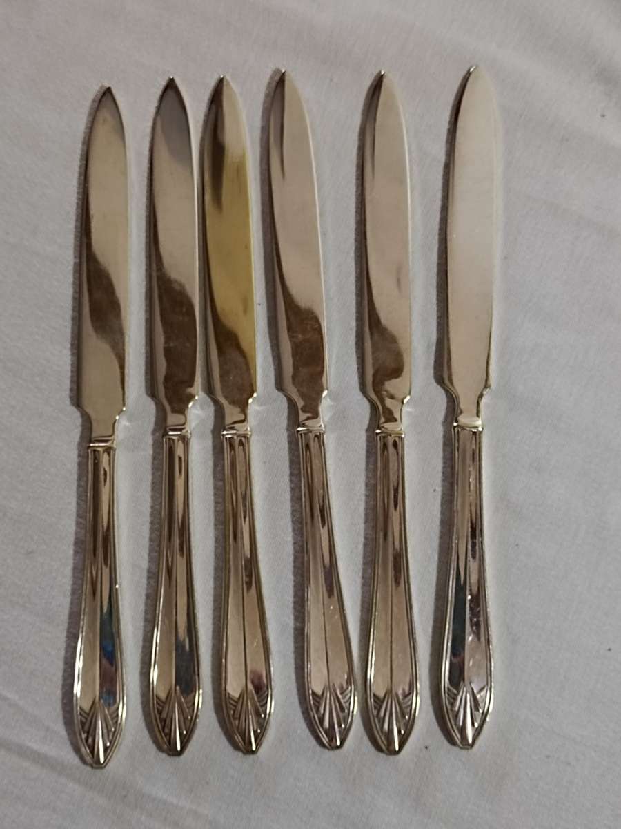 Silver - Set X6 EPNS Art Deco Fruit Knifes for sale in Johannesburg (ID ...