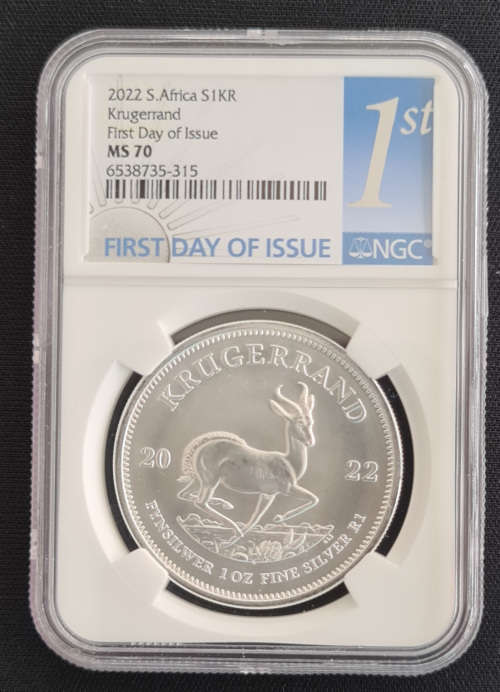 Other Krugerrands - 2022 SILVER KRUGERRAND NGC MS70 FIRST DAY OF ISSUE ...