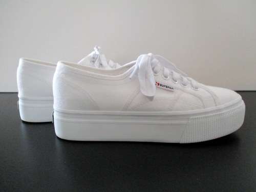 white canvas shoes superga