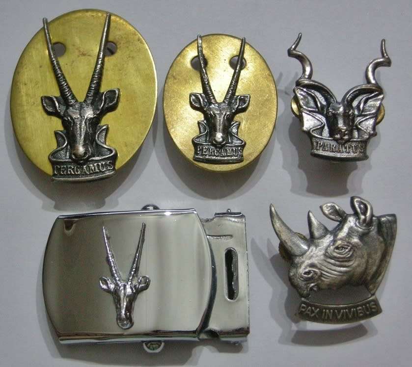 South African Army Swatf Cap Badges X 4 And 1 X Swa Step Out Belt