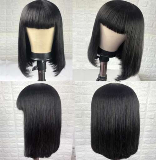 Wigs Natural Fringe Bob Wig 8 Inches PLEASE READ was listed for