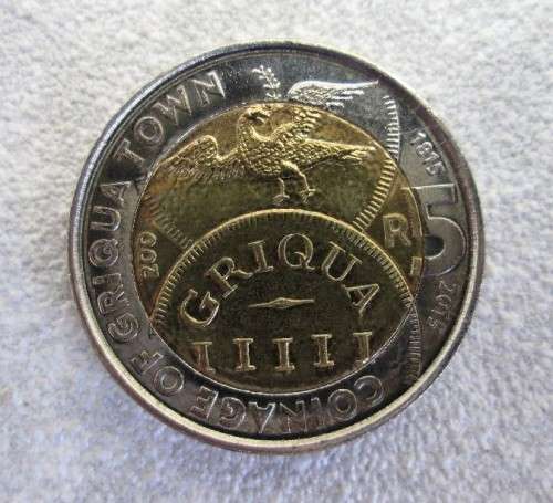 Five Rand - Griqua Town 1815 - 2015 Commemorative R5 Coin was sold for ...